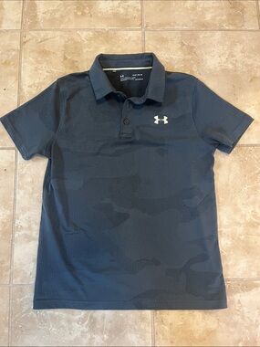 Under Armour Boys Dark Gray Camo Performance Polo Size Youth Large